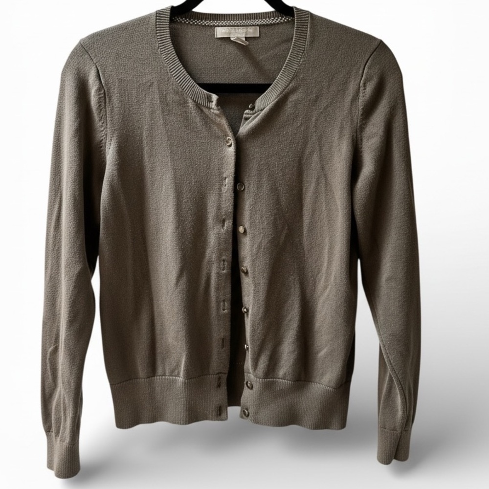 Banana Republic olive green cotton & rayon cardigan. Sz. M